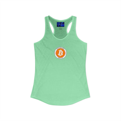 2-sided, Bitcoin (BTC) Decentralized Freedom Women's Racerback Tank Top by cypherpunkgear.com