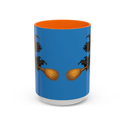 Velvet Vex Blue Accent Mug by CreepyCrafts.boo