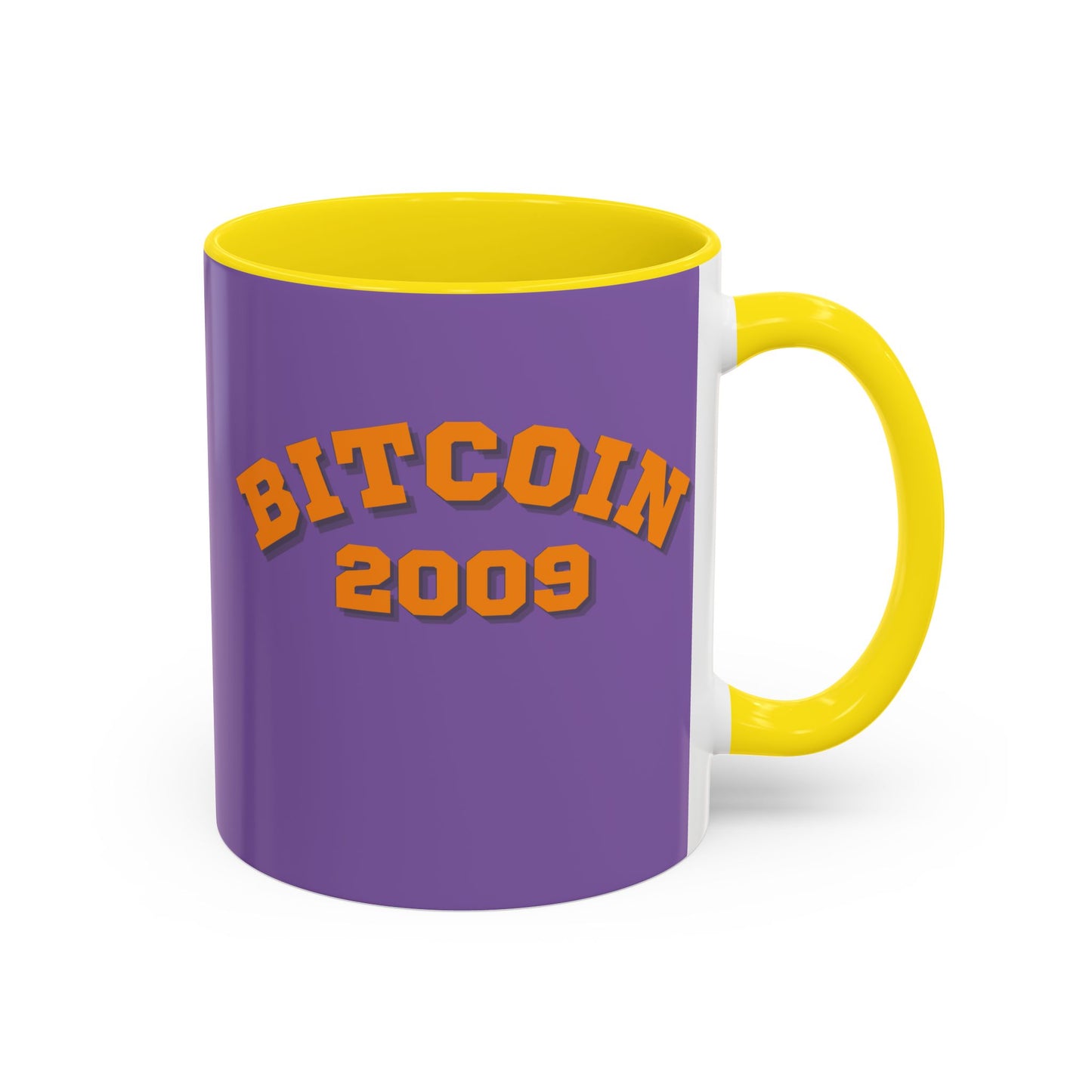 Bitcoin 2009 Light Purple Accent Mug by cypherpunkgear.com