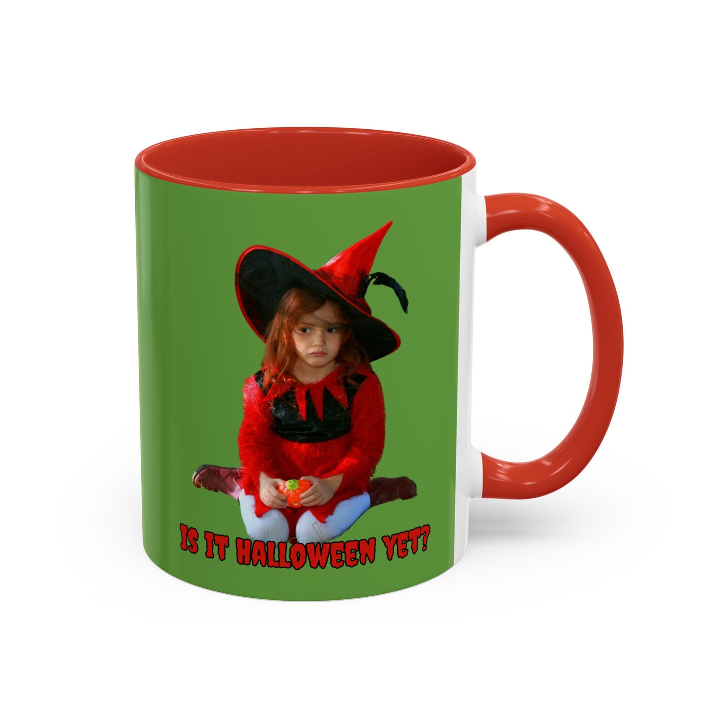 Is it Halloween yet? Green Accent Mug by CreepyCrafts.boo