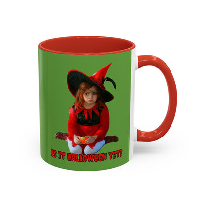 Is it Halloween yet? Green Accent Mug by CreepyCrafts.boo