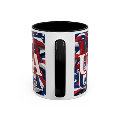 USA White font Center Patriot Accent Mug by cypherpunkgear.com