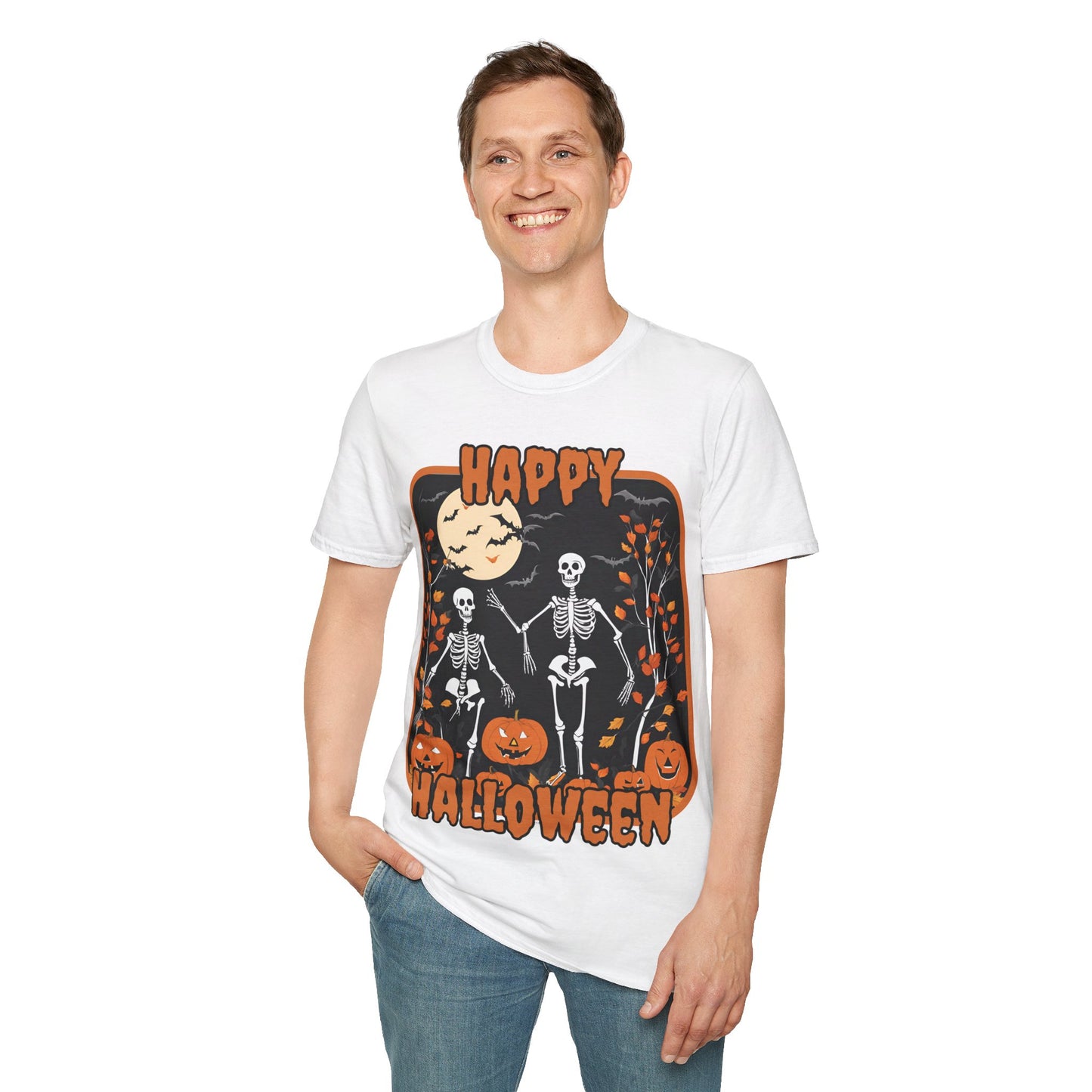 Spooktacular Skeletons of Halloween LTcolors Unisex T-shirt by cypherpunkgear