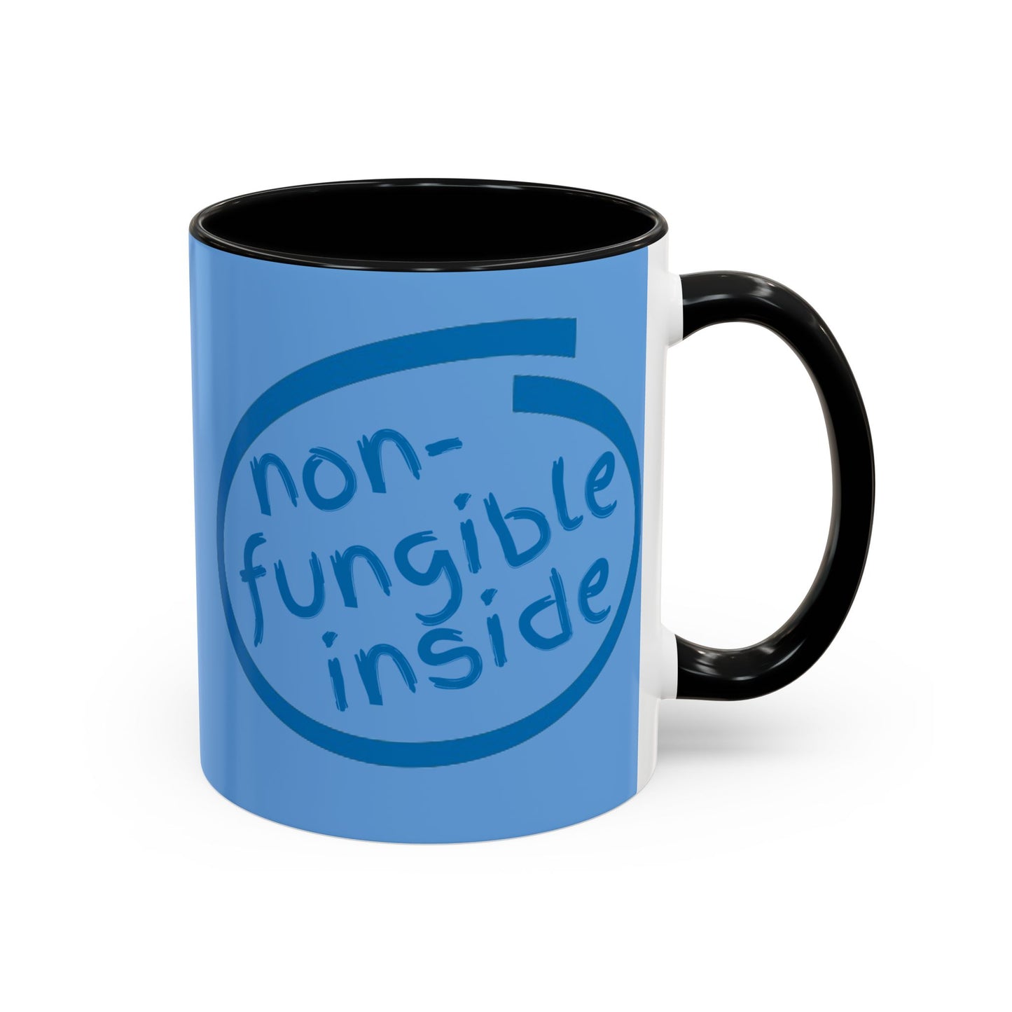 Non-Fungible Inside Light Blue Accent Mug by cypherpunkgear.com