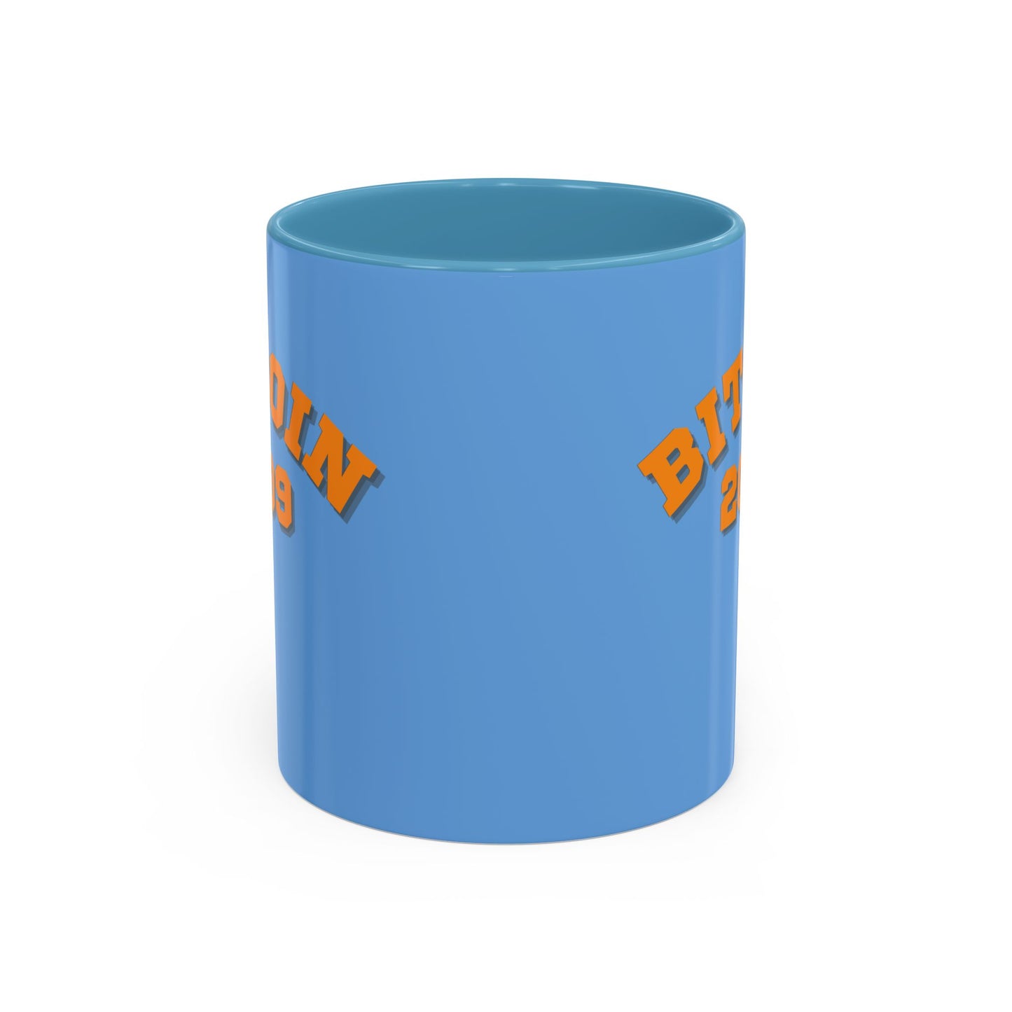 Bitcoin 2009 Light Blue Accent Mug by cypherpunkgear.com