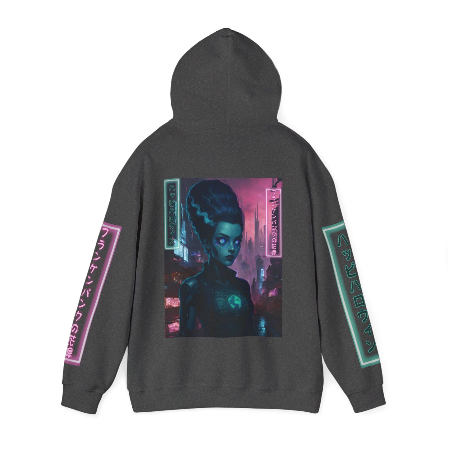 Neon Bride of Frankenstein Hoodie Unisex Hooded Sweatshirt by CreepyCrafts.boo