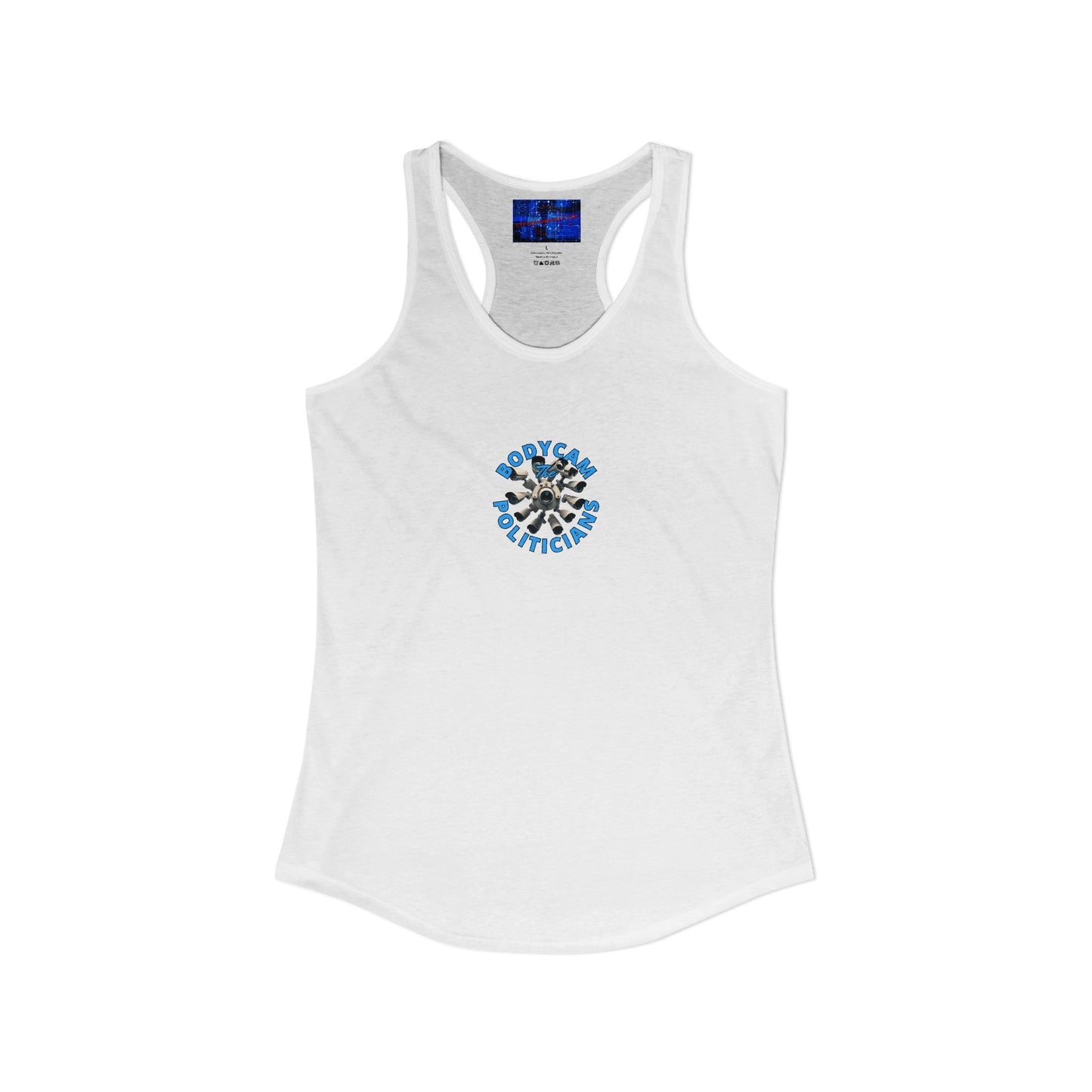 ¡BodyCam ThePoliticians de 2 caras de cypherpunkgear! Camiseta sin mangas ideal con espalda cruzada para mujer