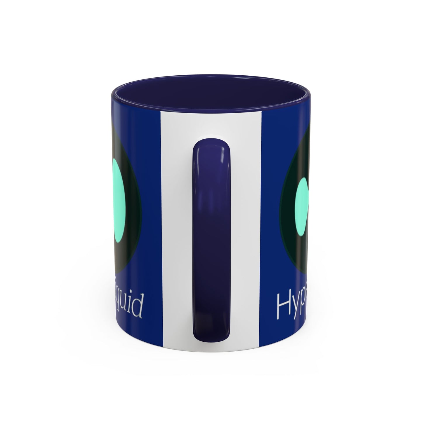 Hyperliquid White font Blue Accent Mug by cypherpunkgear.com