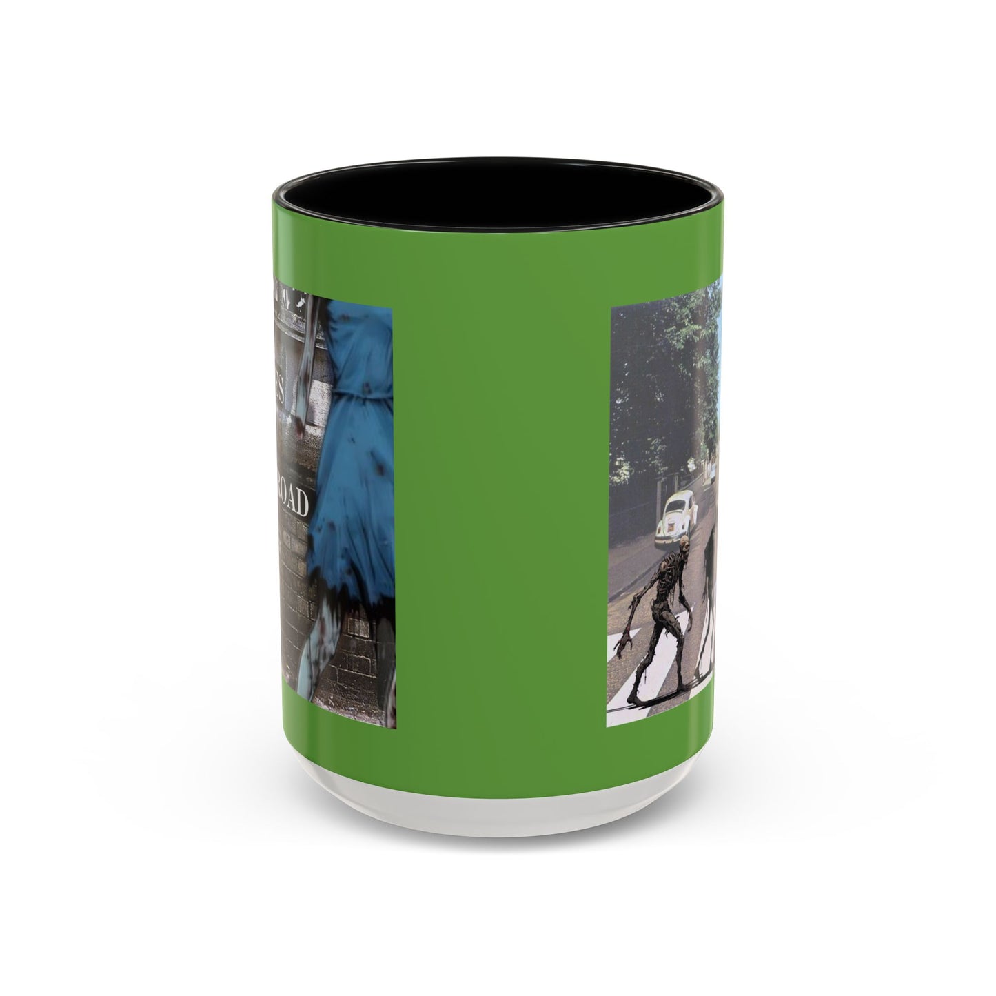 2-sided, Scabby Road Green Accent Mug by CreepyCrafts.boo