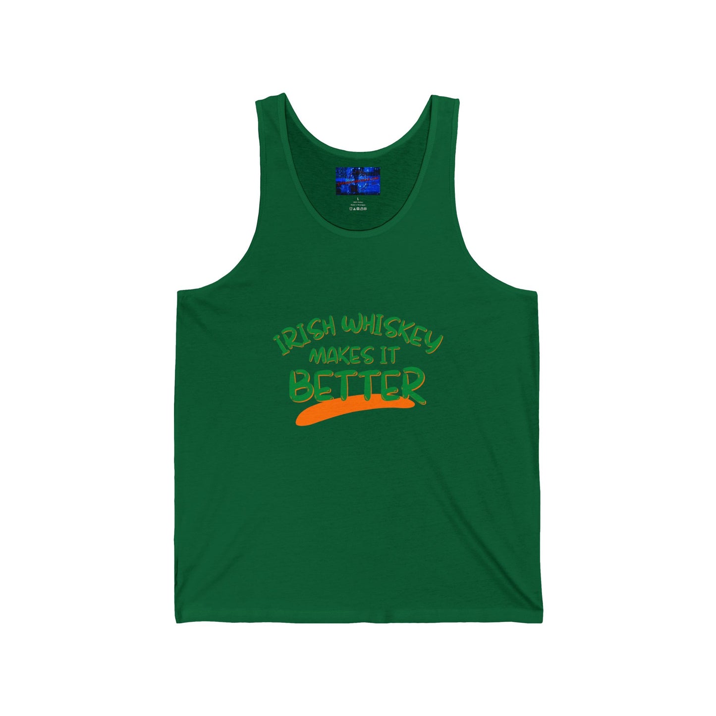 Irish Whiskey makes it better GNfont Unisex Jersey Tank Top by cypherpunkgear.com