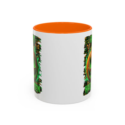 Happy Halloween Green Jack White Accent Mug by CreepyCrafts.boo