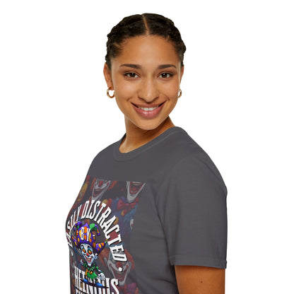 Easily Distracted by Heinous Fuckery Little Jincs DKcolors Unisex T-Shirt by cypherpunkgear.com