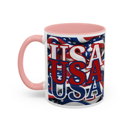 USA Red font Center Patriot Accent Mug by cypherpunkgear.com