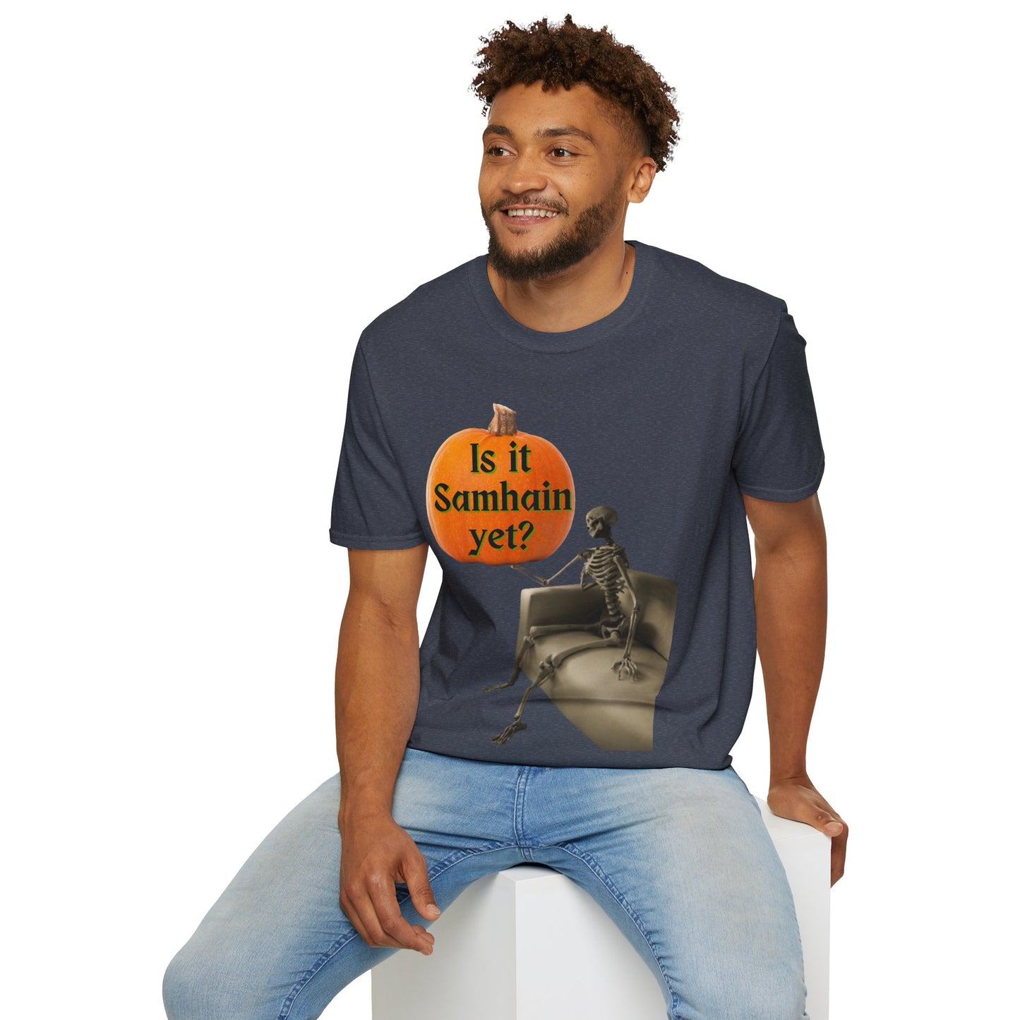 Is it Samhain yet? Skeleton's Pumpkin Dark colors Unisex T-Shirt by CreepyCrafts.boo