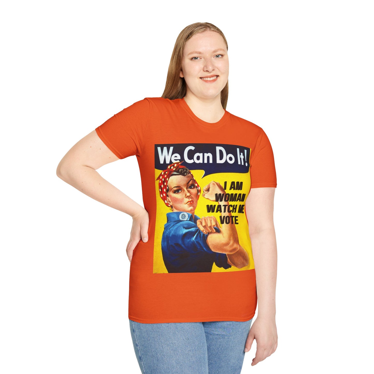 I Am Woman Watch Me Vote Rosie LTcolors Unisex T-Shirt by cypherpunkgear.com