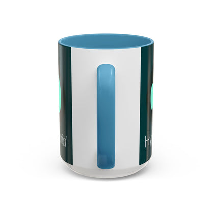 Hyperliquid White font Dark Hyperliquid Accent Mug by cypherpunkgear.com