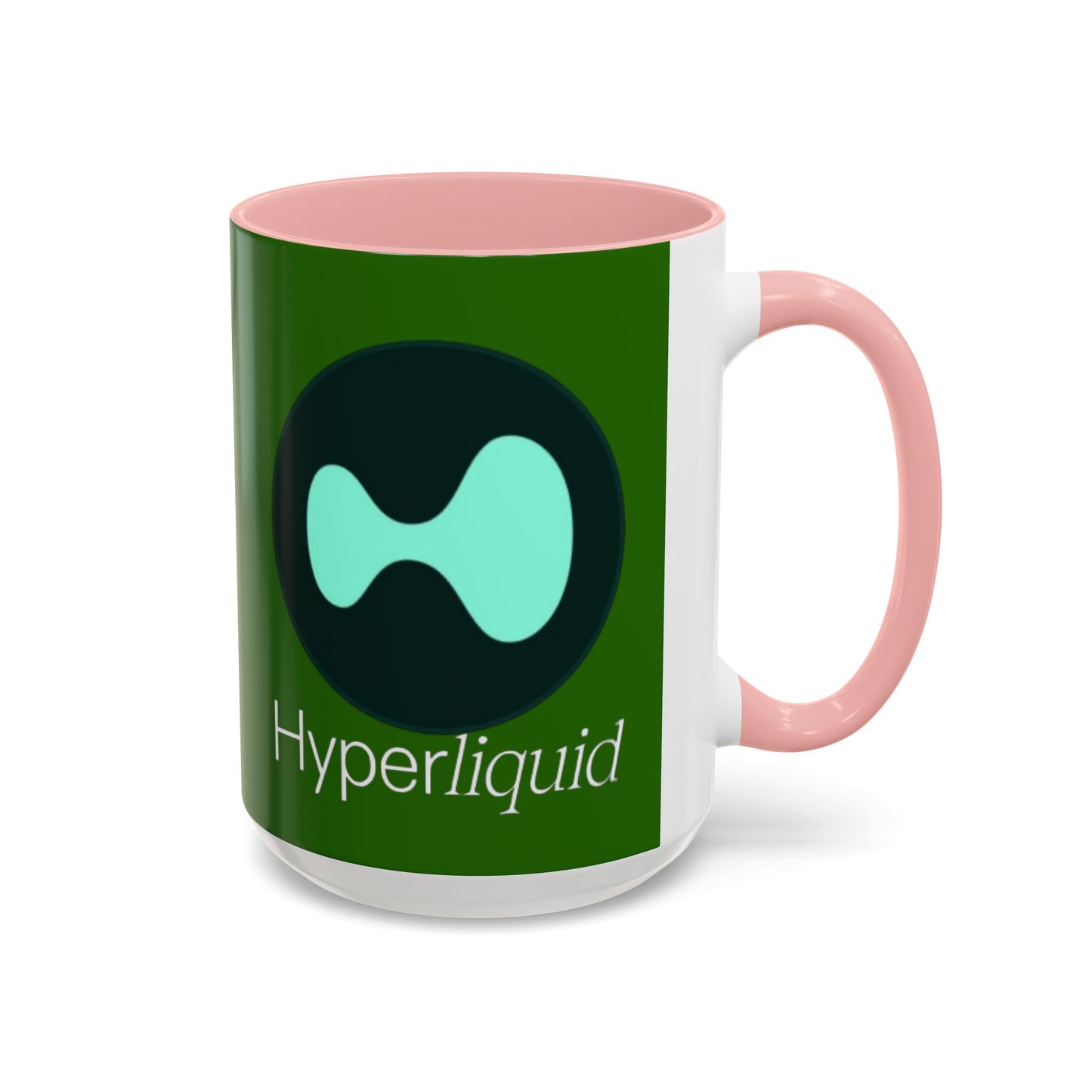 Hyperliquid White font Green Accent Mug by cypherpunkgear.com