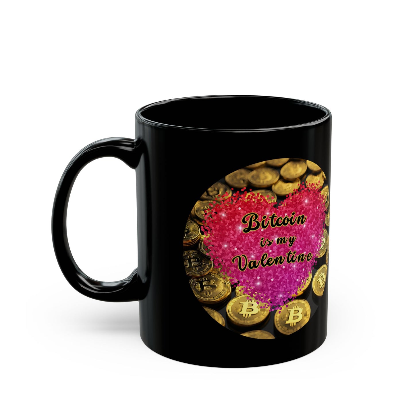 Bitcoin is My Valentine Black Mug by cypherpunkgear.com