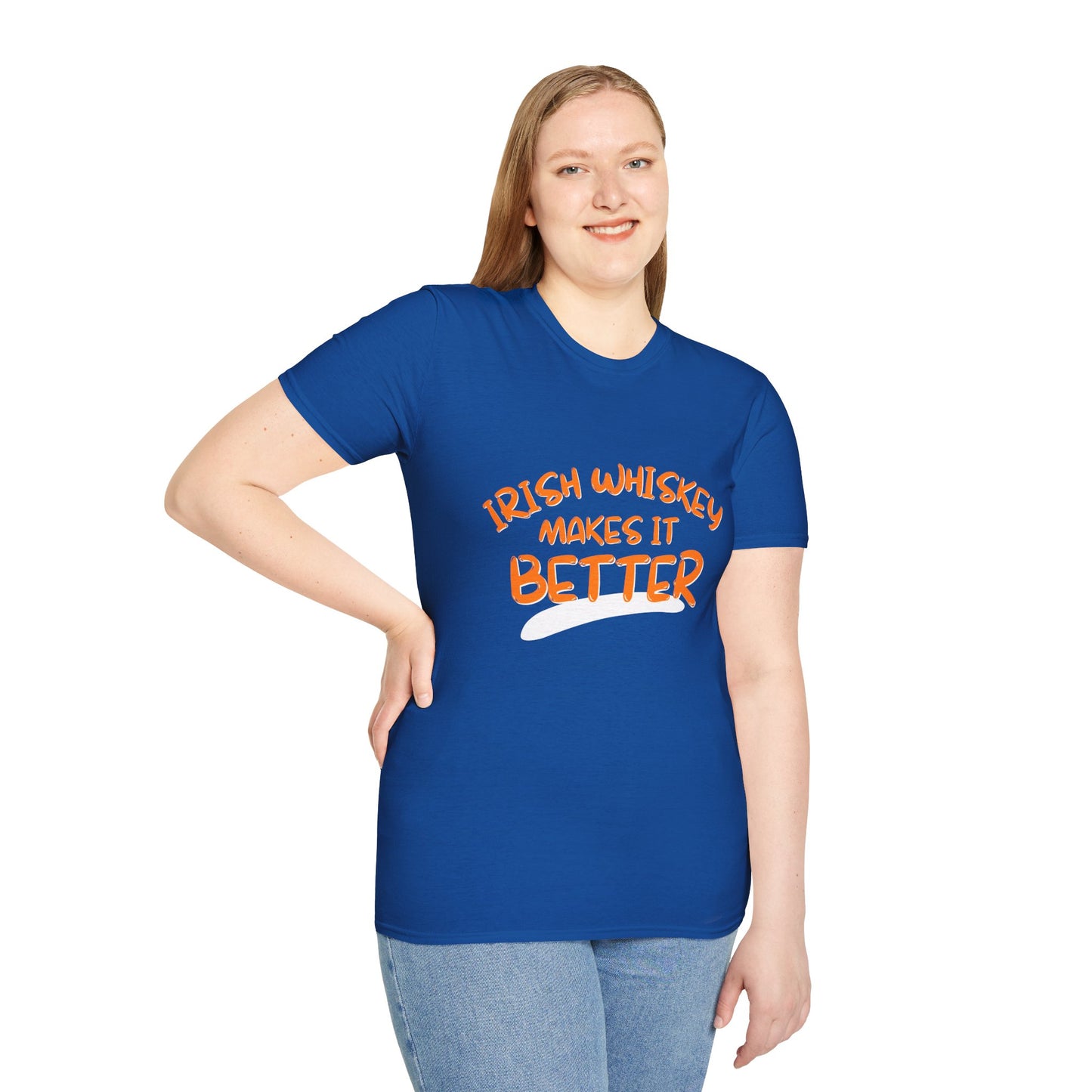 Irish Whiskey makes it better OGfont DKcolors Unisex T-Shirt by cypherpunkgear.com