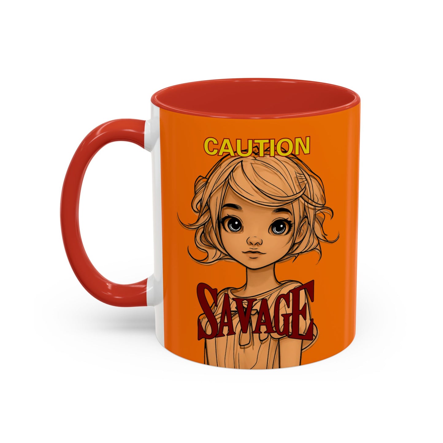 Caution, Savage Orange Accent Mug by cypherpunkgear.com