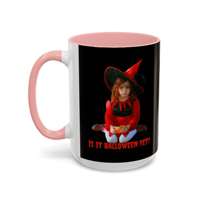 Is it Halloween yet? Black Accent Mug by CreepyCrafts.boo