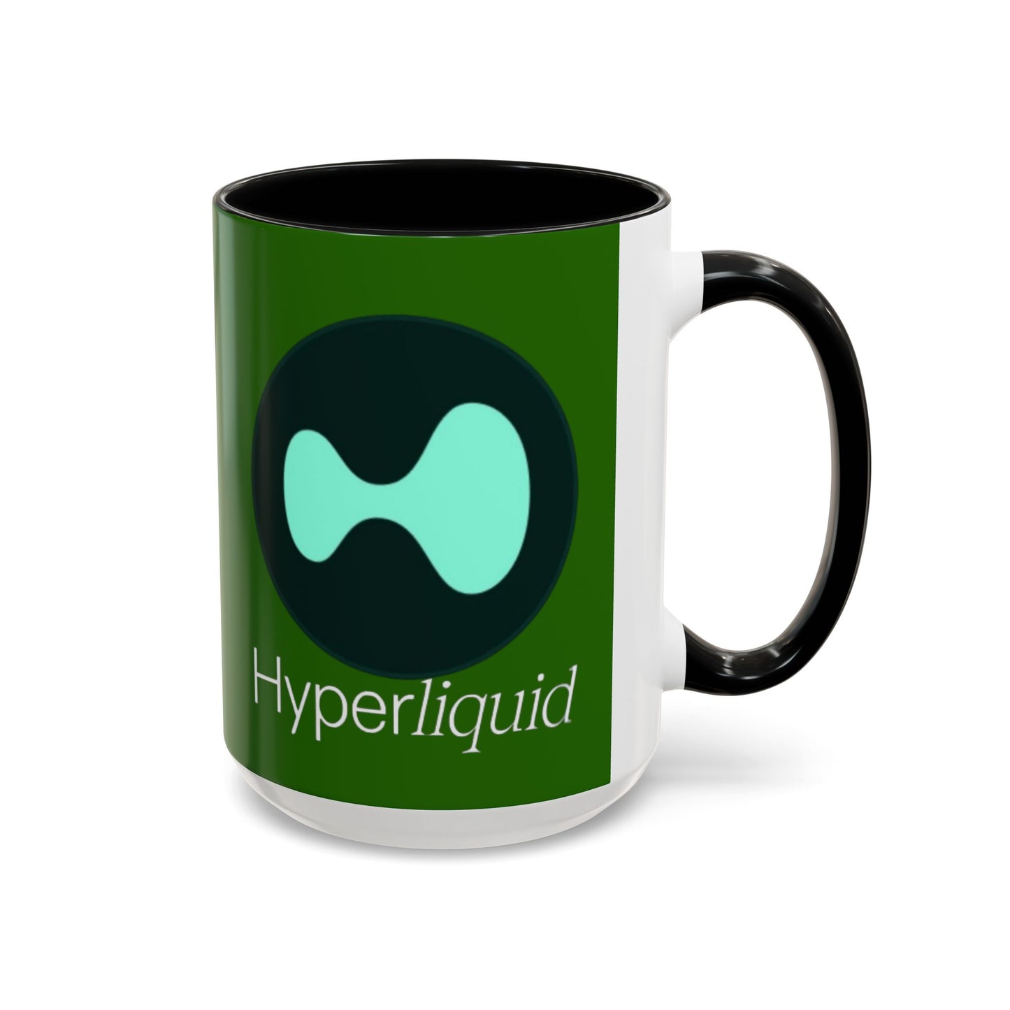 Hyperliquid White font Green Accent Mug by cypherpunkgear.com