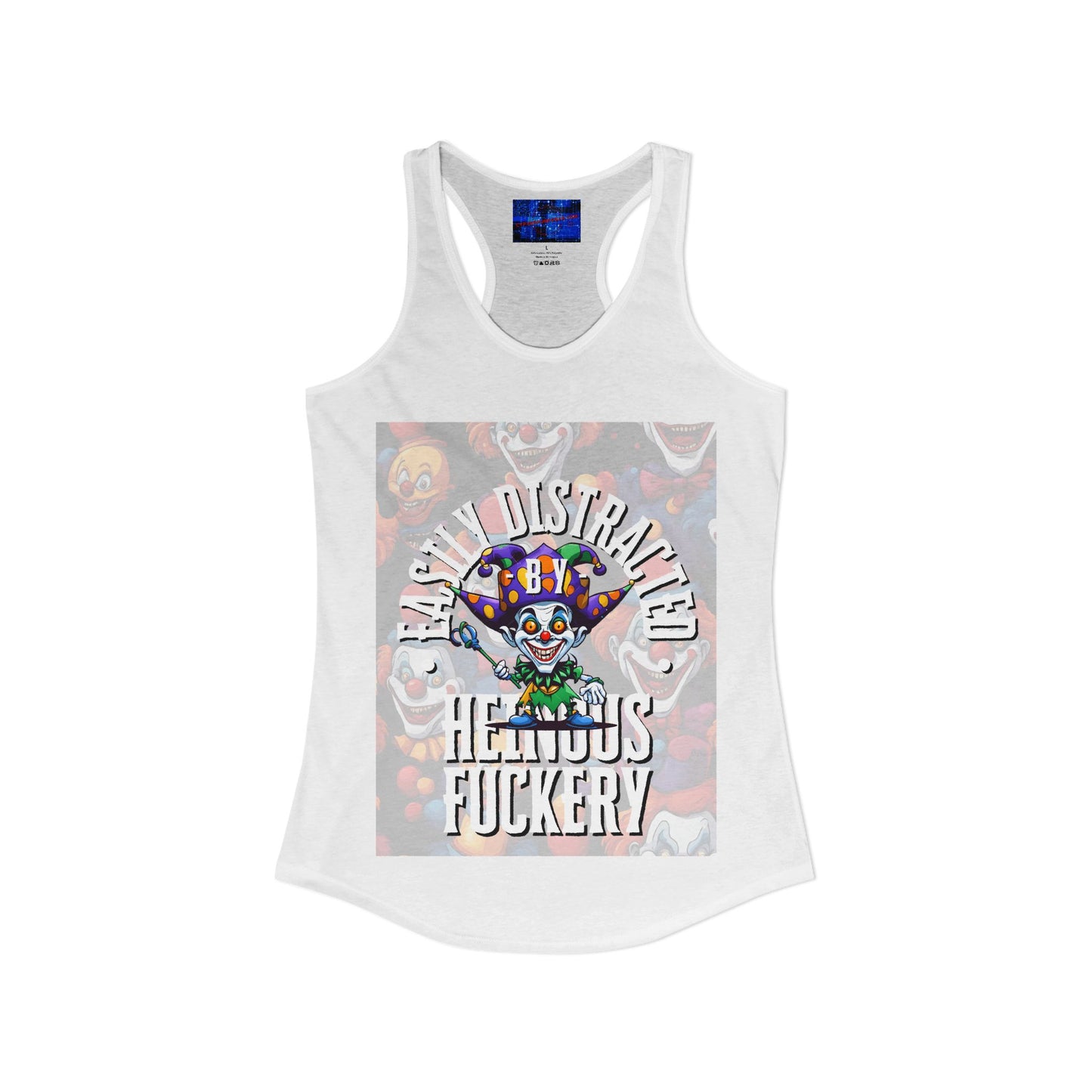 Easily Distracted by Heinous Fuckery Little Jinx Women's Racerback Tank Top by cypherpunkgear.com