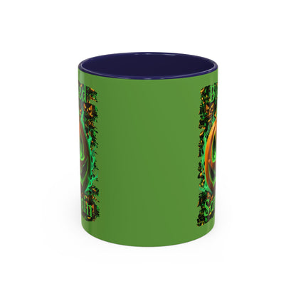 Blessed Samhain Green Jack Green Accent Mug by CreepyCrafts.boo