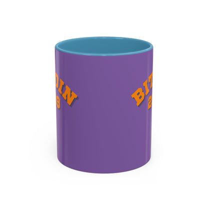 Bitcoin 2009 Light Purple Accent Mug by cypherpunkgear.com