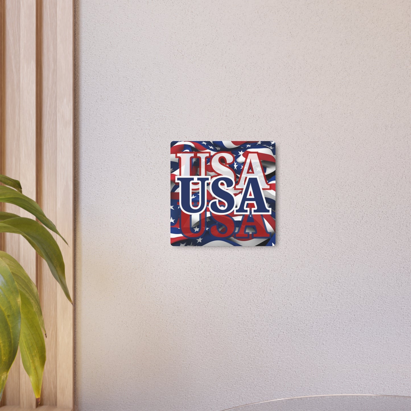 USA! USA! USA Blue Center Metal Art Sign by cypherpunkgear