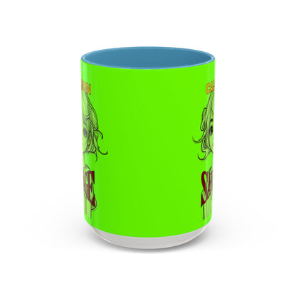 Caution, Savage Light Green Accent Mug by cypherpunkgear.com