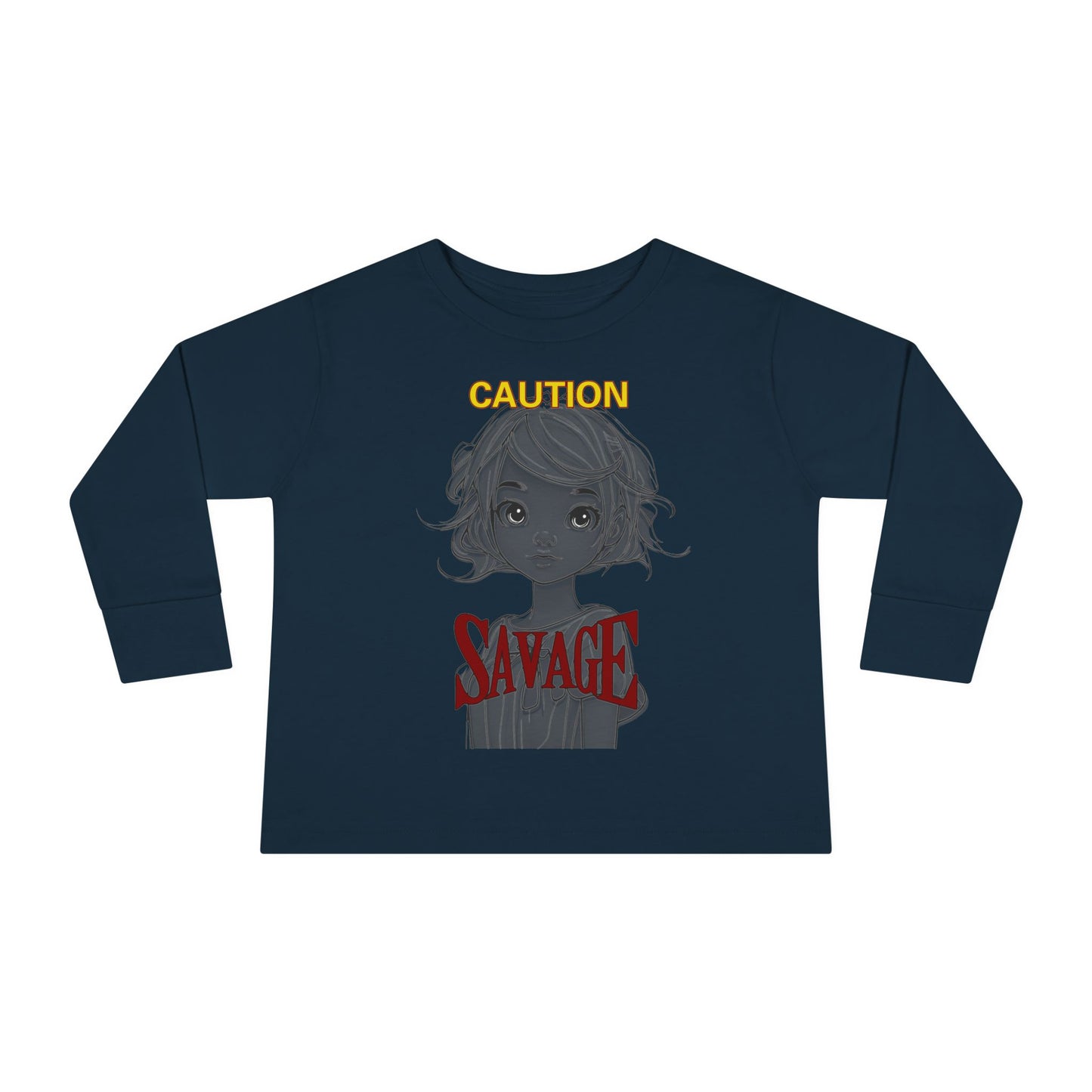 Caution: Tiny but Savage Toddler Long Sleeve Tee by cypherpunkgear.com