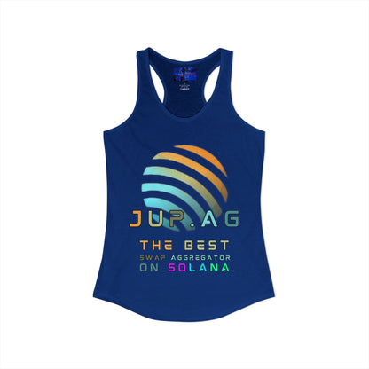 Jupiter (JUP) the best aggregator on Solana Women's Racerback Tank Top by cypherpunkgear.com