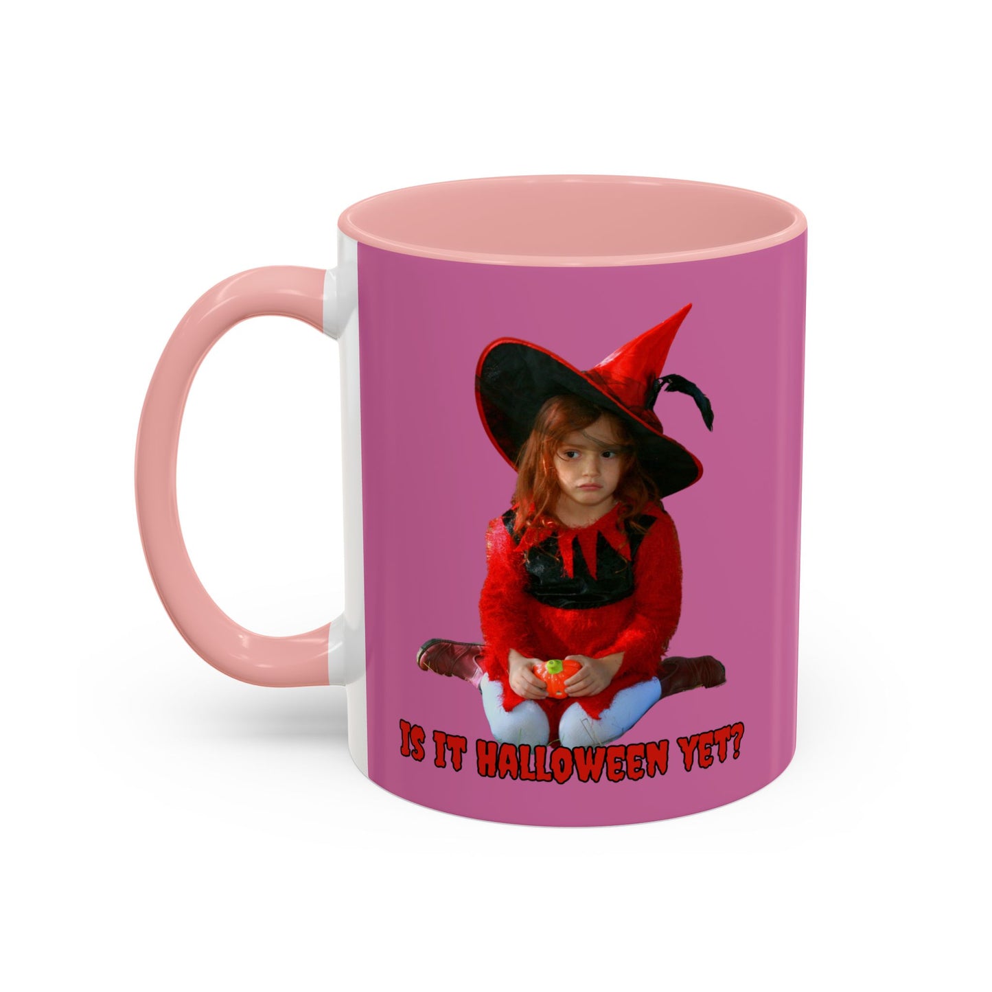 Is it Halloween yet? Pink Accent Mug by CreepyCrafts.boo