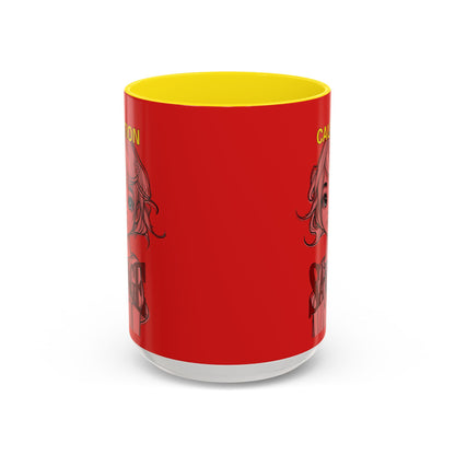 Caution, Savage Red Accent Mug by cypherpunkgear.com