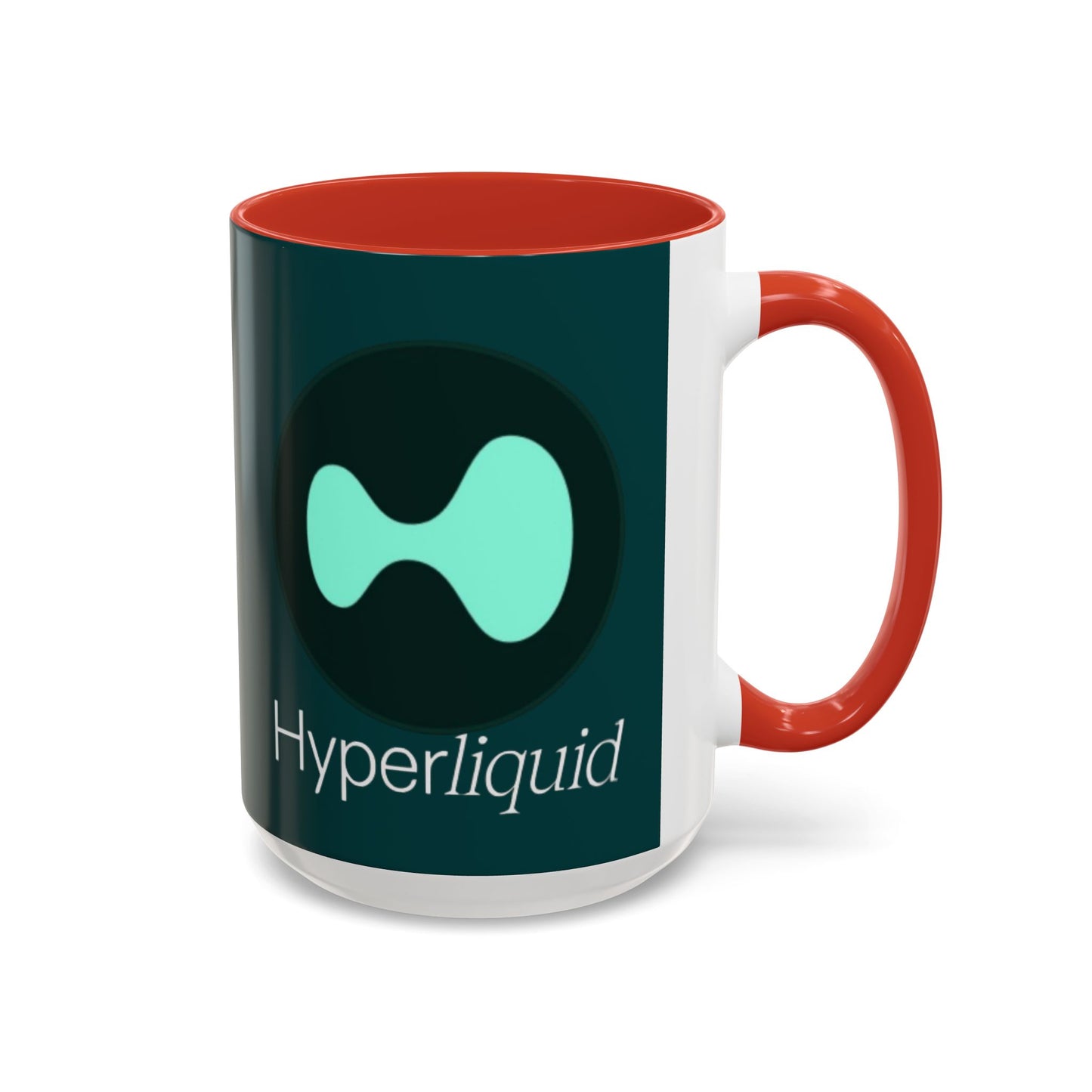 Hyperliquid White font Dark Hyperliquid Accent Mug by cypherpunkgear.com