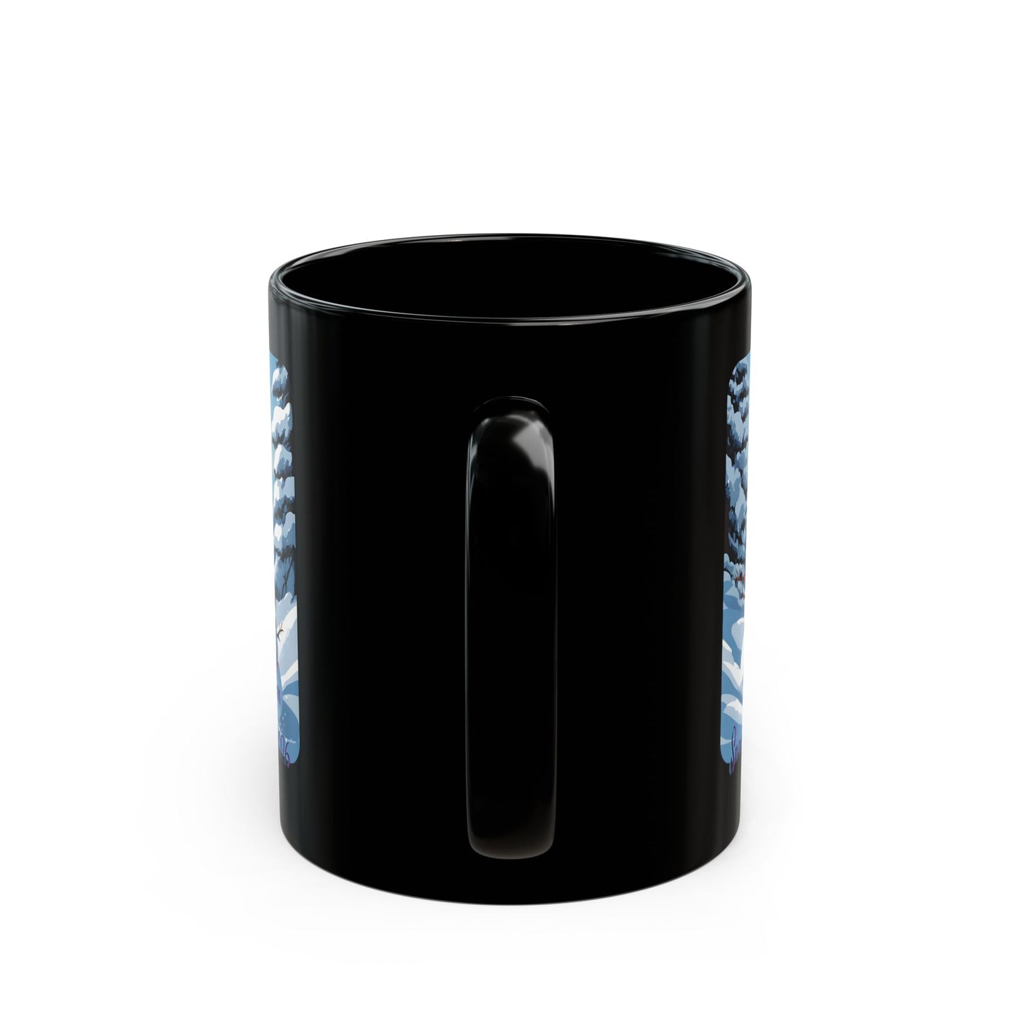 Snowman Family of 3 Black Mug by cypherpunkgear.com