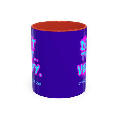Don't Trust...Verify. Dark Purple Accent Mug by cypherpunkgear.com