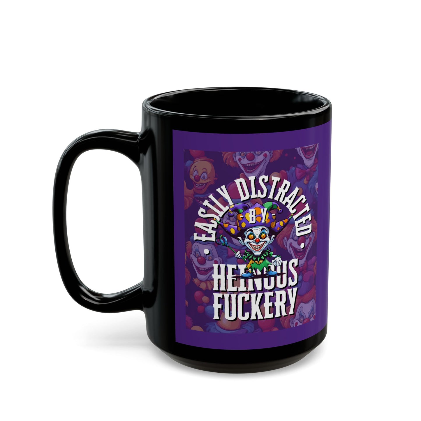 Easily Distracted by Heinous Fuckery Little Jincs Purple Mug by cypherpunkgear.com
