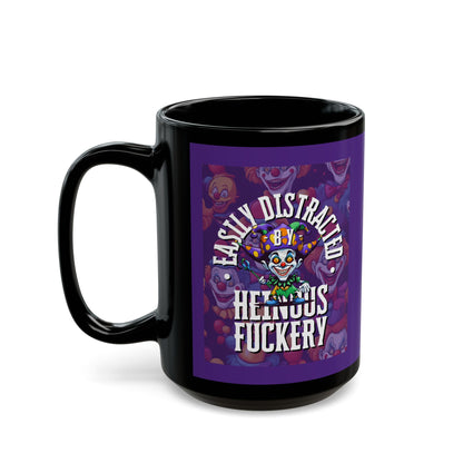 Easily Distracted by Heinous Fuckery Little Jincs Purple Mug by cypherpunkgear.com