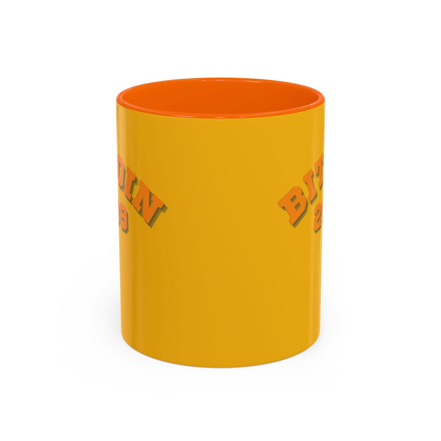 Bitcoin 2009 Yellow Accent Mug by cypherpunkgear.com