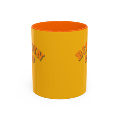 Bitcoin 2009 Yellow Accent Mug by cypherpunkgear.com