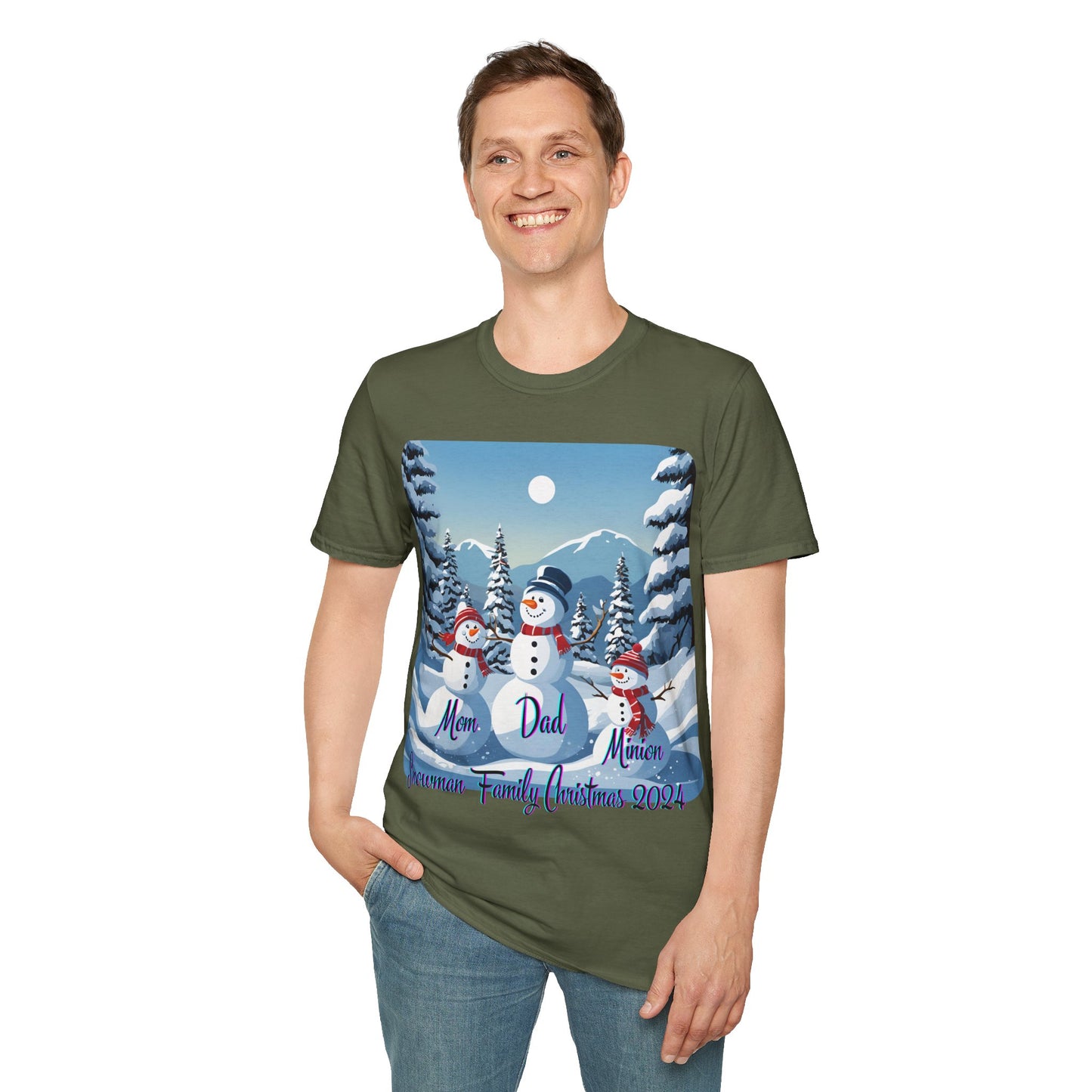 Snowman Family of 3 DKcolors Unisex T-Shirt by cypherpunkgear