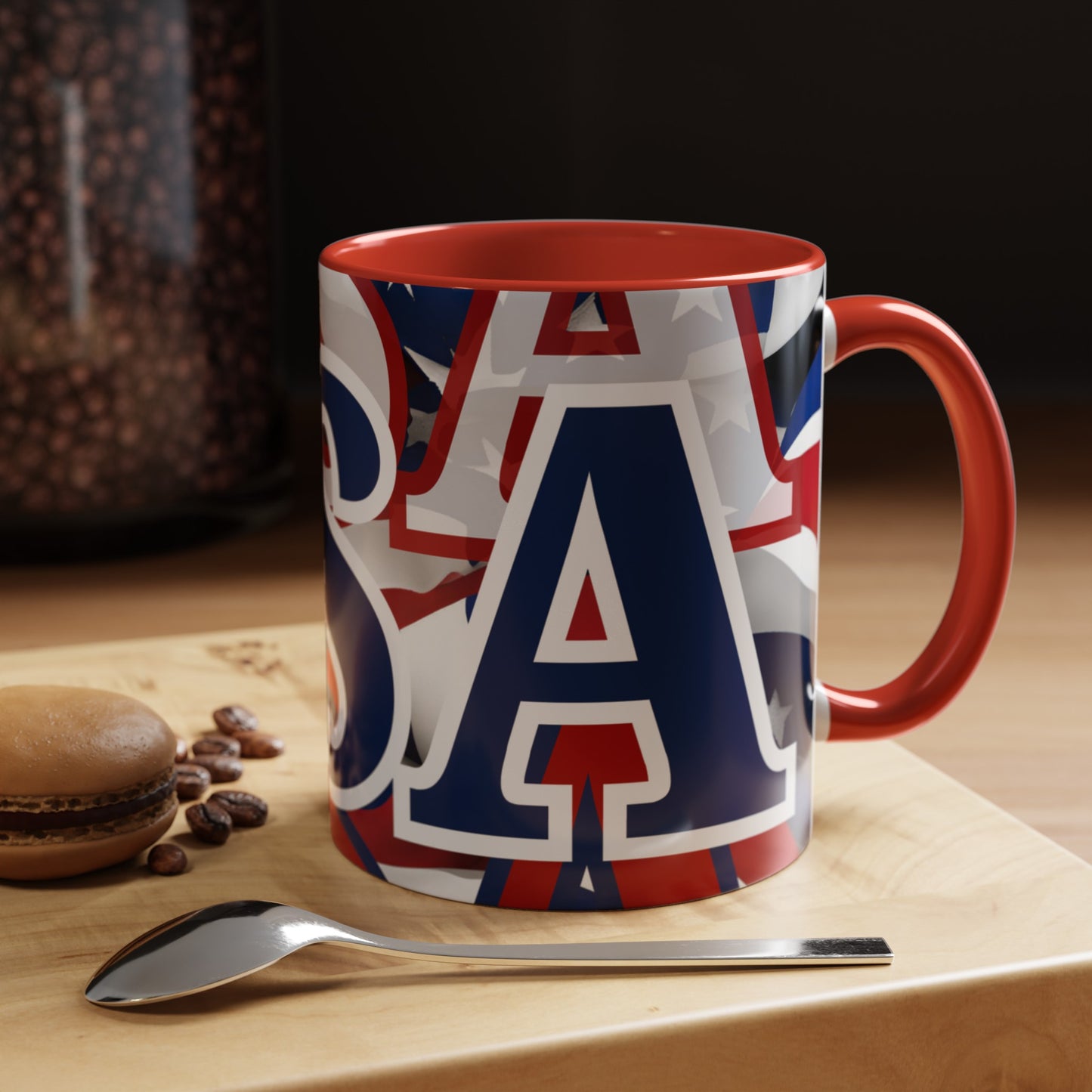 USA! USA! USA BLfont Patriot Accent Mug by cypherpunkgear