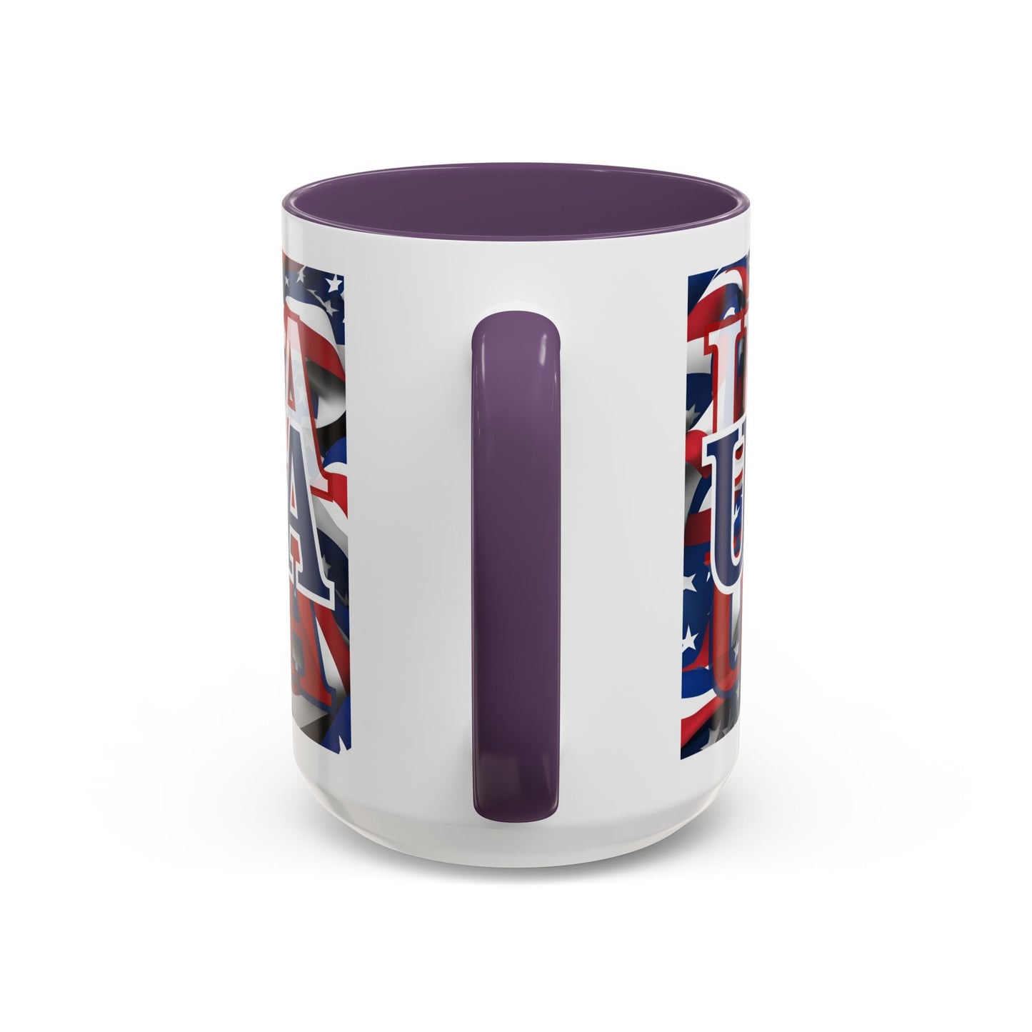 USA Blue font Center Patriot Accent Mug by cypherpunkgear.com