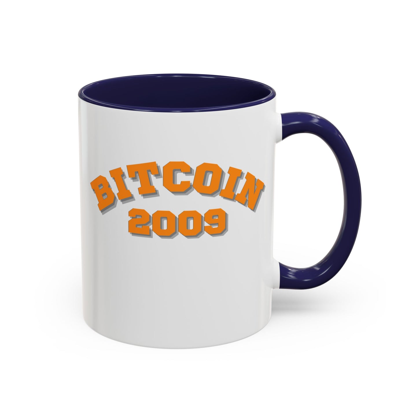 Bitcoin 2009 White Accent Mug by cypherpunkgear.com