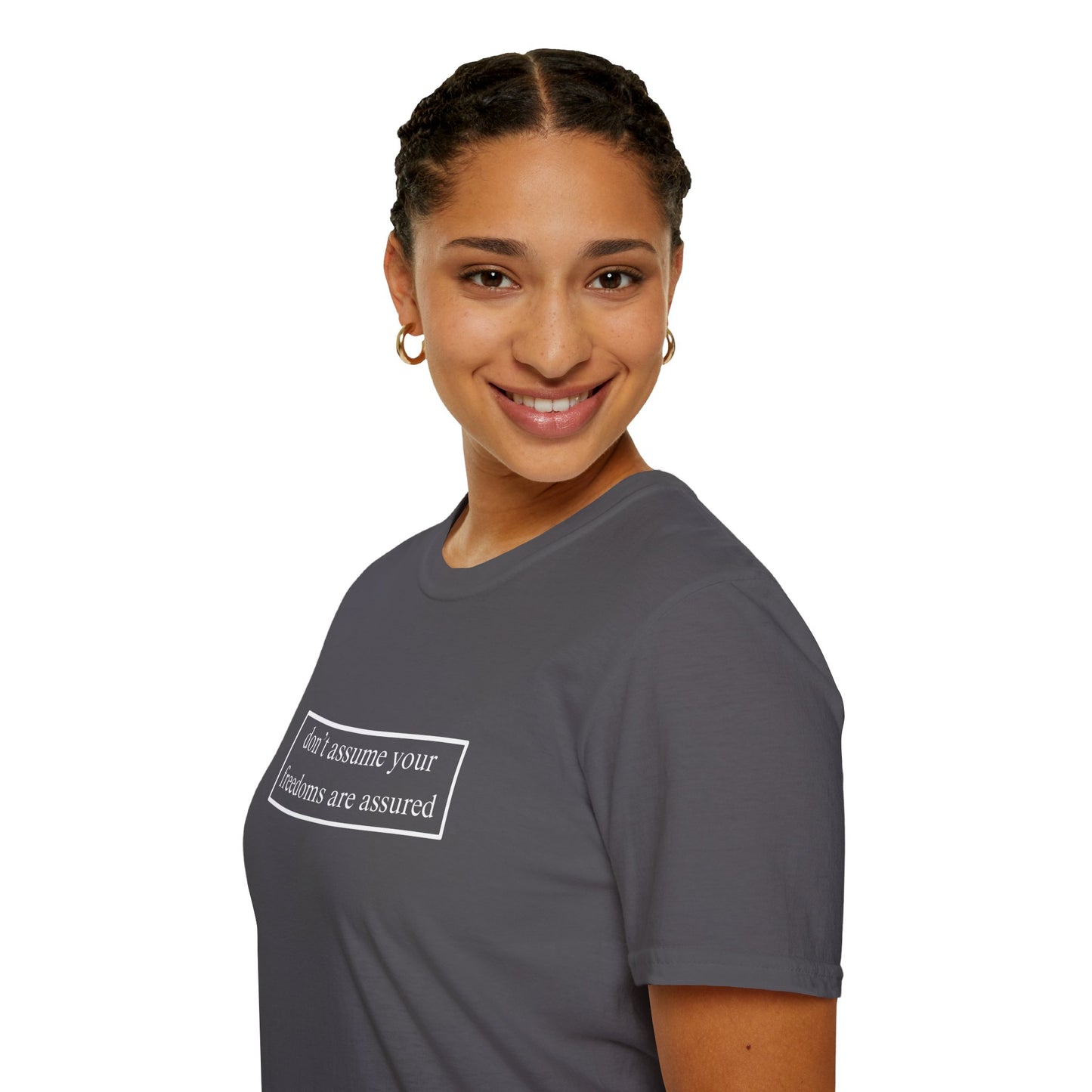 don't assume your freedoms are assured DKcolors Unisex T-Shirt by cypherpunkgear.com