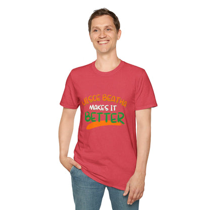 Uisce Beatha makes it better OWGfont LTcolors Unisex T-Shirt by cypherpunkgear