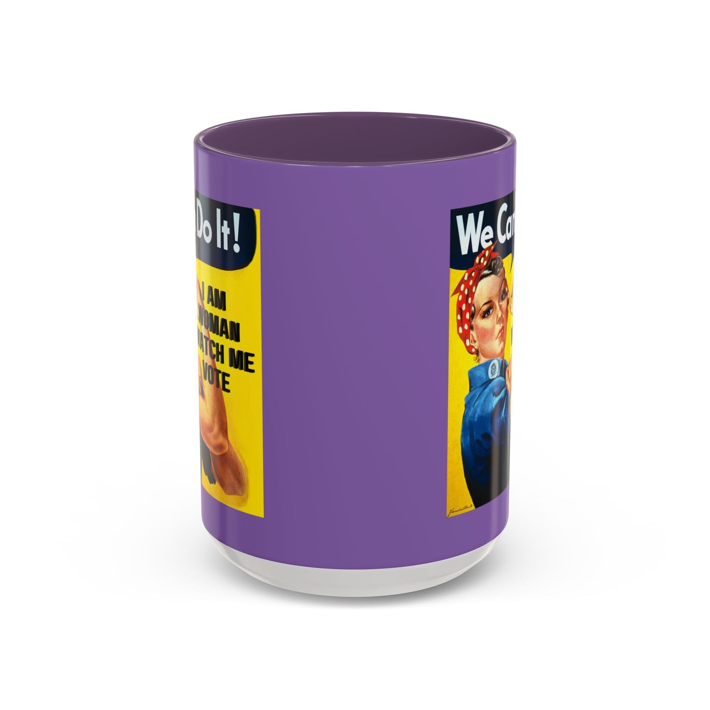 I Am Woman Watch Me Vote Rosie Light Purple Accent Mug by cypherpunkgear.com