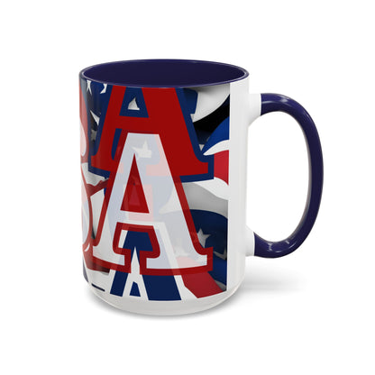 USA! USA! USA WHfont Patriot Accent Mug by cypherpunkgear